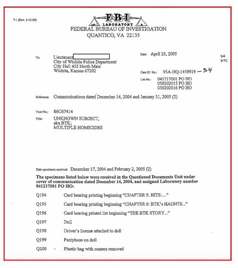 Official FBI Vault record page 4 - Dennis Rader