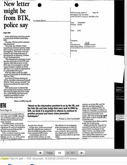 Official FBI Vault record page 6 - Dennis Rader