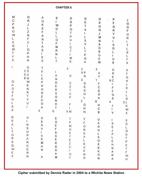 Cipher submitted by Dennis Rader in 2004 to a Wichita News Station